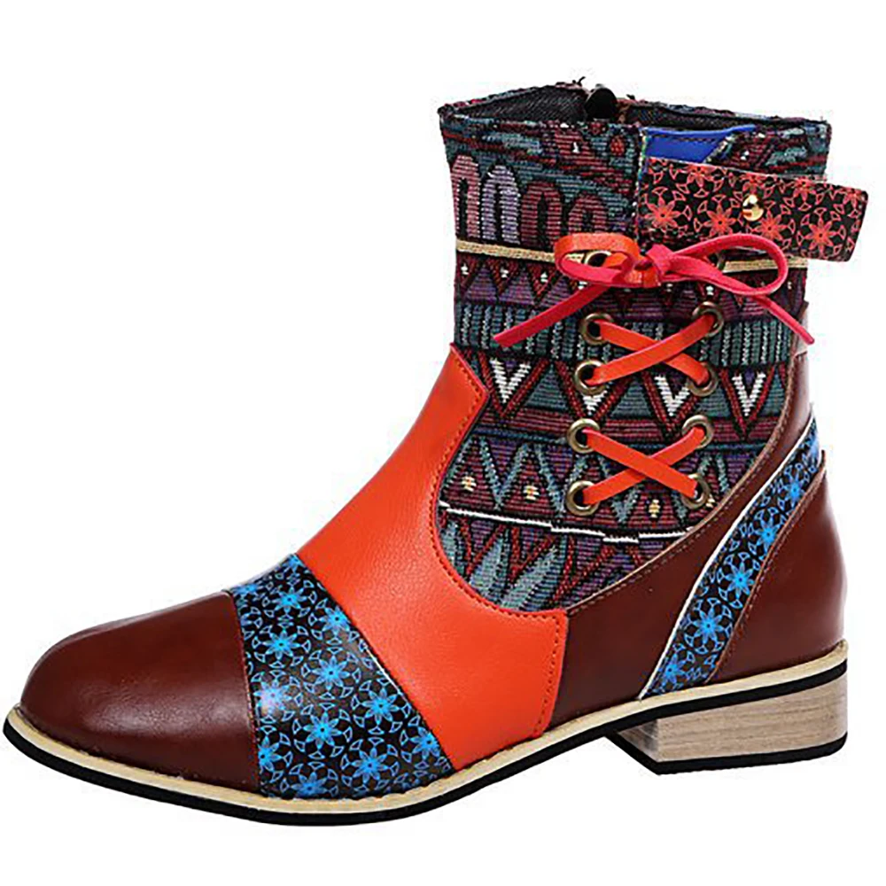 Women's Ankle Boots For Ladies Ethnic Style Boot Female Butterfly-knot Designer Shoes Girls Retro Print Leather Shoe New Arrival
Women's Ankle Boots For Ladies Ethnic Style Boot Female Butterfly-knot Designer Shoes Girls Retro Print Leather Shoe New Arrival