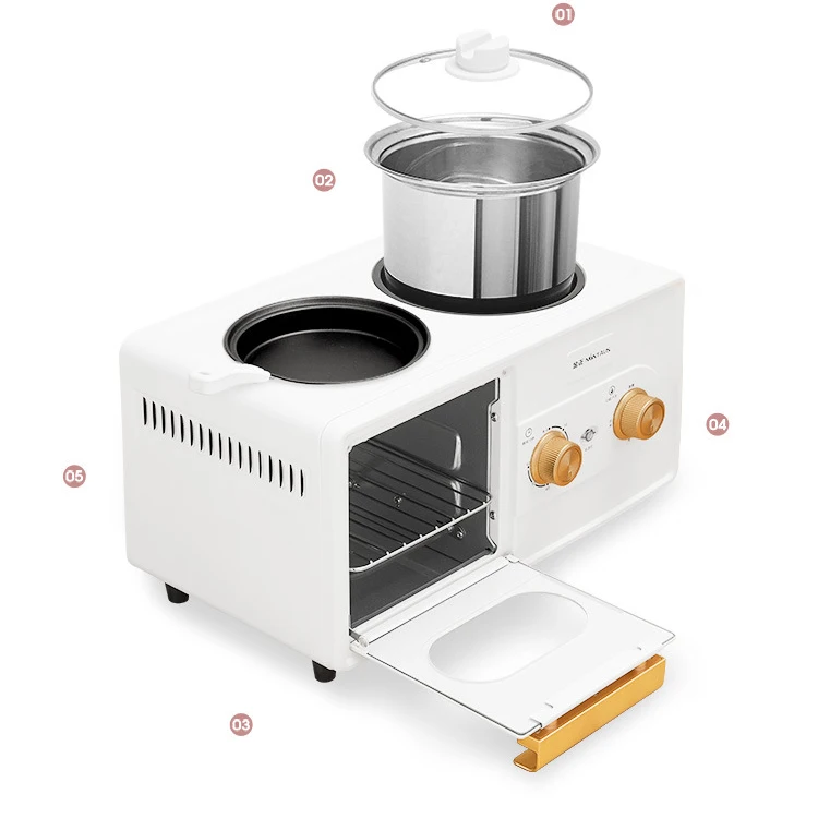 Electric 3 in 1 Household Breakfast machine mini bread toaster baking oven omelette fry pan hot pot boiler food steamer EU
Electric 3 in 1 Household Breakfast machine mini bread toaster baking oven omelette fry pan hot pot boiler food steamer EU