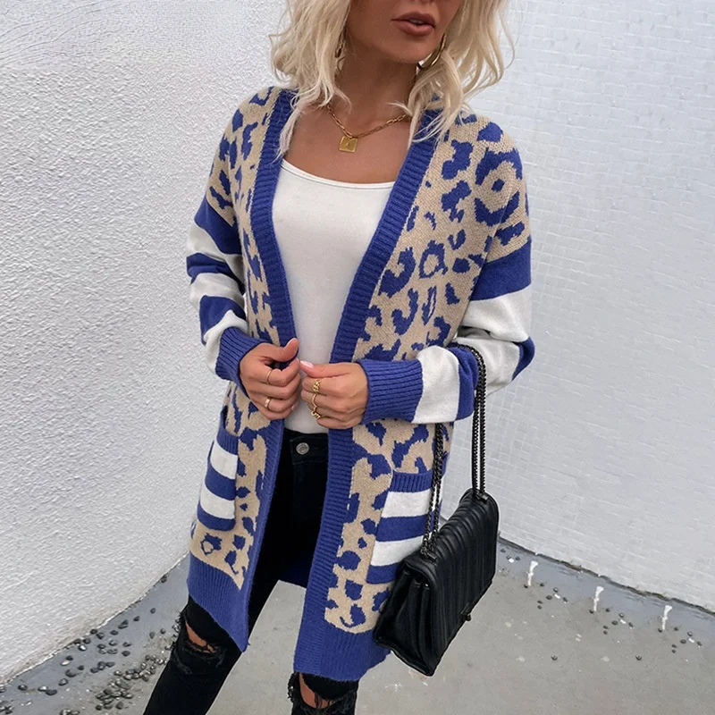 Donsignet Fashion Women Sweater New Autumn Casual Hot Sale V-neck Cardigan Leopard Print Pocket Loose Large Size Knitted Sweater
Donsignet Fashion Women Sweater New Autumn Casual Hot Sale V-neck Cardigan Leopard Print Pocket Loose Large Size Knitted Sweater