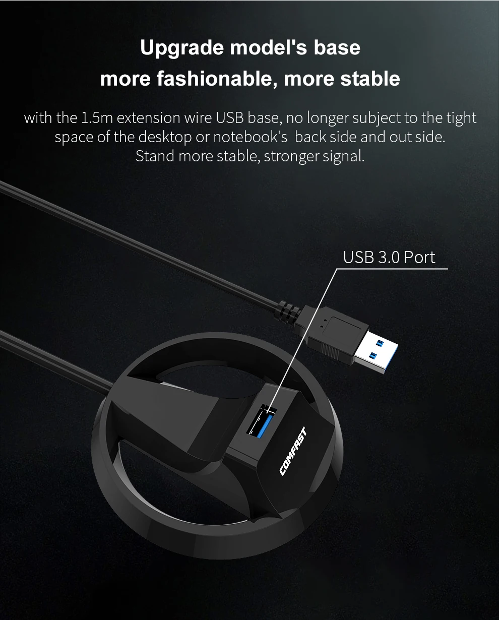 COMFAST High power 1900Mbps Dual Band wifi Dongle 2.4Ghz & 5.8Ghz AC Network Card USB Wifi Antenna Adapter CF-939AC | Компьютеры и