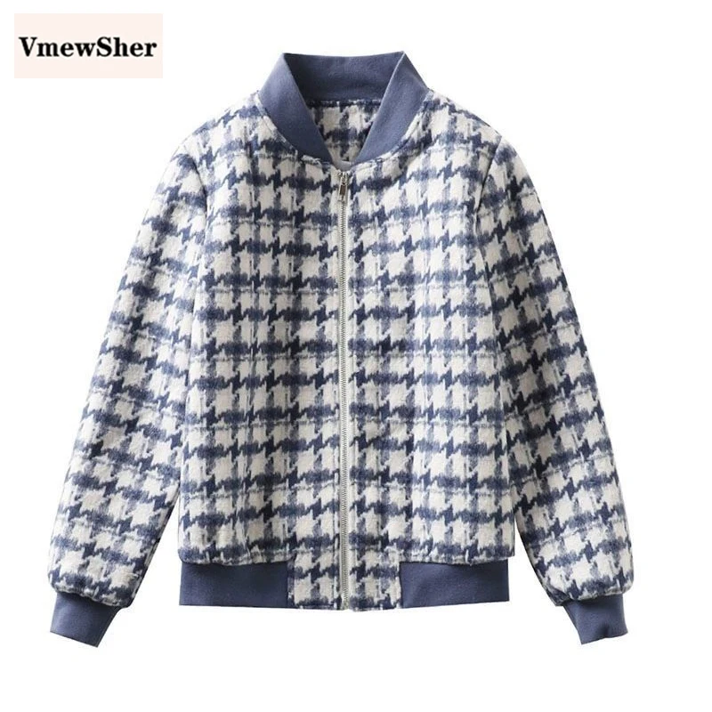 VmewSher New Casual Plaid Women Baseball Jacket Style O Neck Female Houndstooth Chic Coat Autumn Long Sleeve Basic Short Outwear
VmewSher New Casual Plaid Women Baseball Jacket Style O Neck Female Houndstooth Chic Coat Autumn Long Sleeve Basic Short Outwear