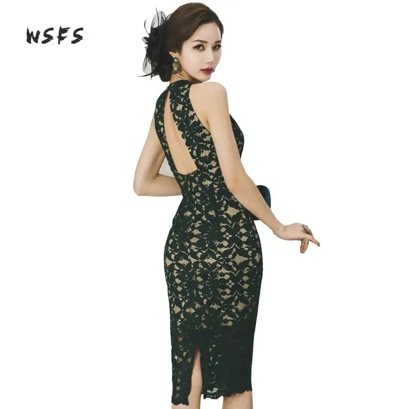 Summer Black Lace Dresses Oneck Sleeveless Off Shoulder Backless Women Dress Office Lady Sexy Party Vintage Bandage Pencil Dress
Summer Black Lace Dresses Oneck Sleeveless Off Shoulder Backless Women Dress Office Lady Sexy Party Vintage Bandage Pencil Dress