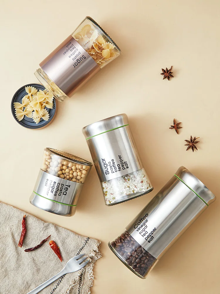 Sealed Jar Household Stainless Steel Storage Glass Jar Kitchen Exquisite Light Luxury Dried Fruit Tea Spice Storage Jar
Sealed Jar Household Stainless Steel Storage Glass Jar Kitchen Exquisite Light Luxury Dried Fruit Tea Spice Storage Jar