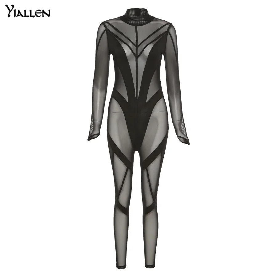 Yiallen Autumn Women Fashion Sexy Mesh Patchwork See Through Black Jumpsuit New Long Sleeve Turtleneck Skinny Female Romper Hot
Yiallen Autumn Women Fashion Sexy Mesh Patchwork See Through Black Jumpsuit New Long Sleeve Turtleneck Skinny Female Romper Hot