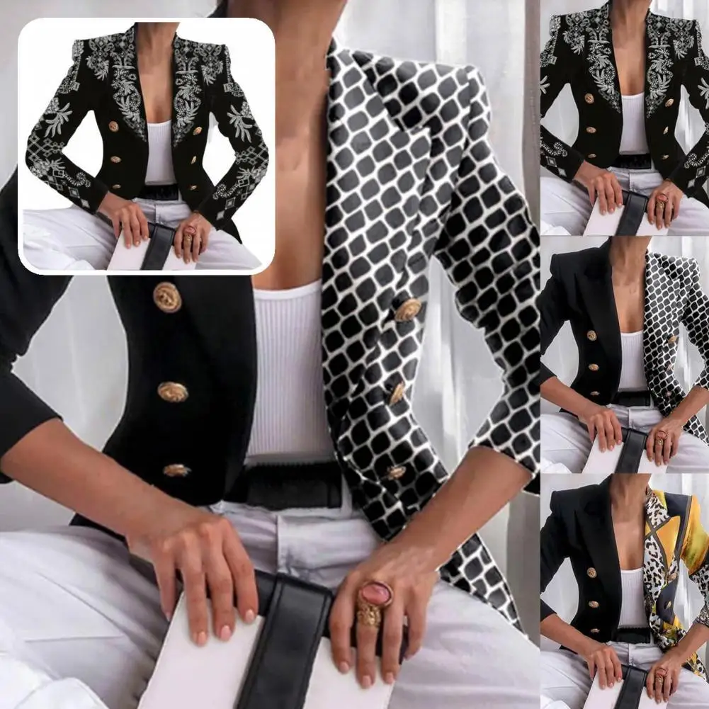 Suits Coat Geometry Print Short Lapel Double Breasted Turndown Collar Blazer
Suits Coat Geometry Print Short Lapel Double Breasted Turndown Collar Blazer