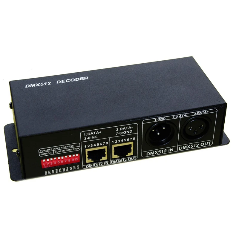 3CH DMX 512 декодер DC12V 24V 4A * 12A максимум три CMOS drian открытый выход Светодиодный