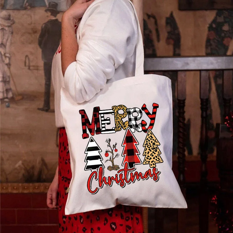 Women Shopper bag Leopard Merry Christmas tree Bag Harajuku Canvas Shopping Bag girl handbag Tote Bag ladies Shoulder Bag
Women Shopper bag Leopard Merry Christmas tree Bag Harajuku Canvas Shopping Bag girl handbag Tote Bag ladies Shoulder Bag