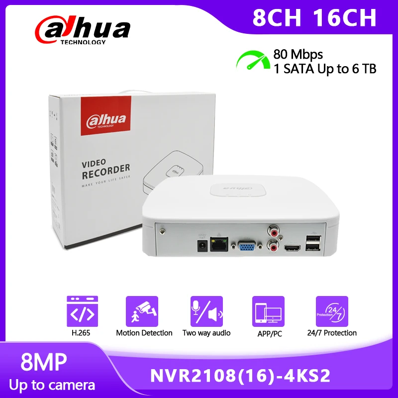 Видеорегистратор Dahua NVR2108-4KS2 4K NVR 8CH 16CH H.265 Smart 1U Lite, система видеонаблюдения с IP-камерами 
Видеорегистратор Dahua NVR2108-4KS2 4K NVR 8CH 16CH H.265 Smart 1U Lite, система видеонаблюдения с IP-камерами