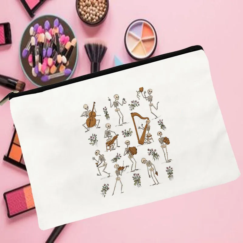 Women Skeleton orchestra Printed Make up bag Fashion Women Cosmetics Organizer Bag for Travel Colorful Storage Bag for Lady Bag
Women Skeleton orchestra Printed Make up bag Fashion Women Cosmetics Organizer Bag for Travel Colorful Storage Bag for Lady Bag