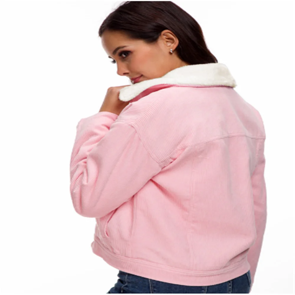 Autumn Winter New Women's Corduroy Lamb Wool Warm Padded Jacket Long Sleeve Button Plus Velvet Coat Outwear Tops Parka 
Autumn Winter New Women's Corduroy Lamb Wool Warm Padded Jacket Long Sleeve Button Plus Velvet Coat Outwear Tops Parka