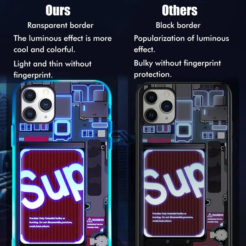 LED Flash Cell Phone Case For Iphone 12 11 Pro Max X Xr Xs Max 6 7 8 Plus Call Glowing Light Sound Music Control Luminous Cover
LED Flash Cell Phone Case For Iphone 12 11 Pro Max X Xr Xs Max 6 7 8 Plus Call Glowing Light Sound Music Control Luminous Cover