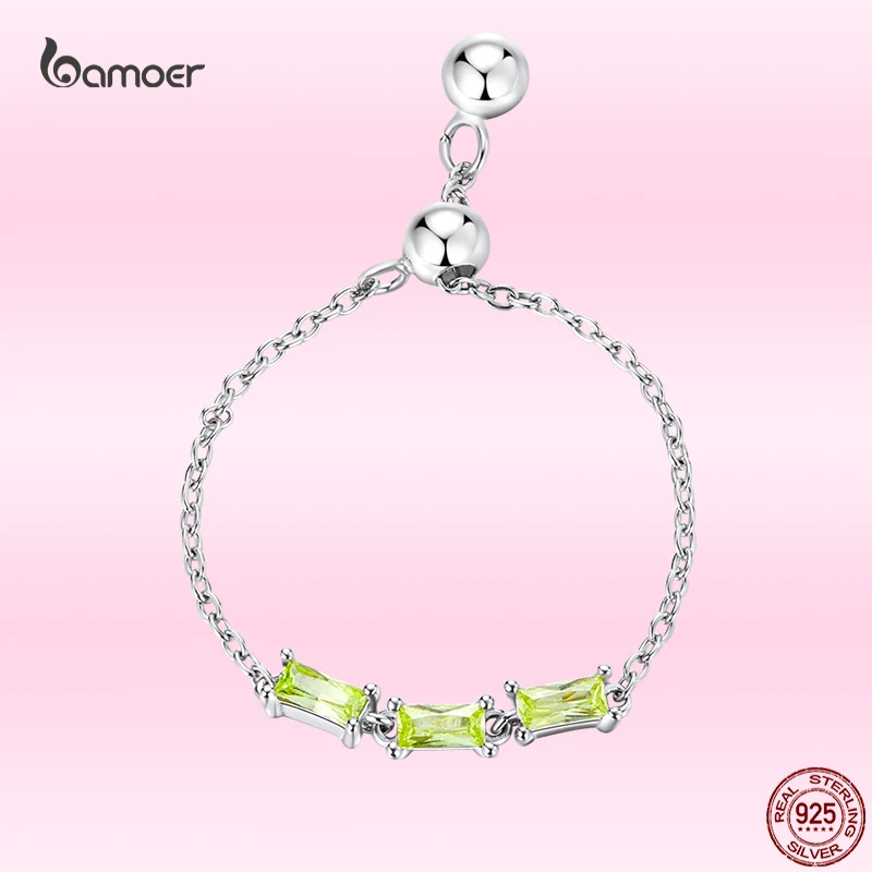 Bamoer Popular New Square Zirconium Chain Ring for Women Genuine 925 Sterling Silver Adjustable Ring Fashion All-Match Jewelry
Bamoer Popular New Square Zirconium Chain Ring for Women Genuine 925 Sterling Silver Adjustable Ring Fashion All-Match Jewelry