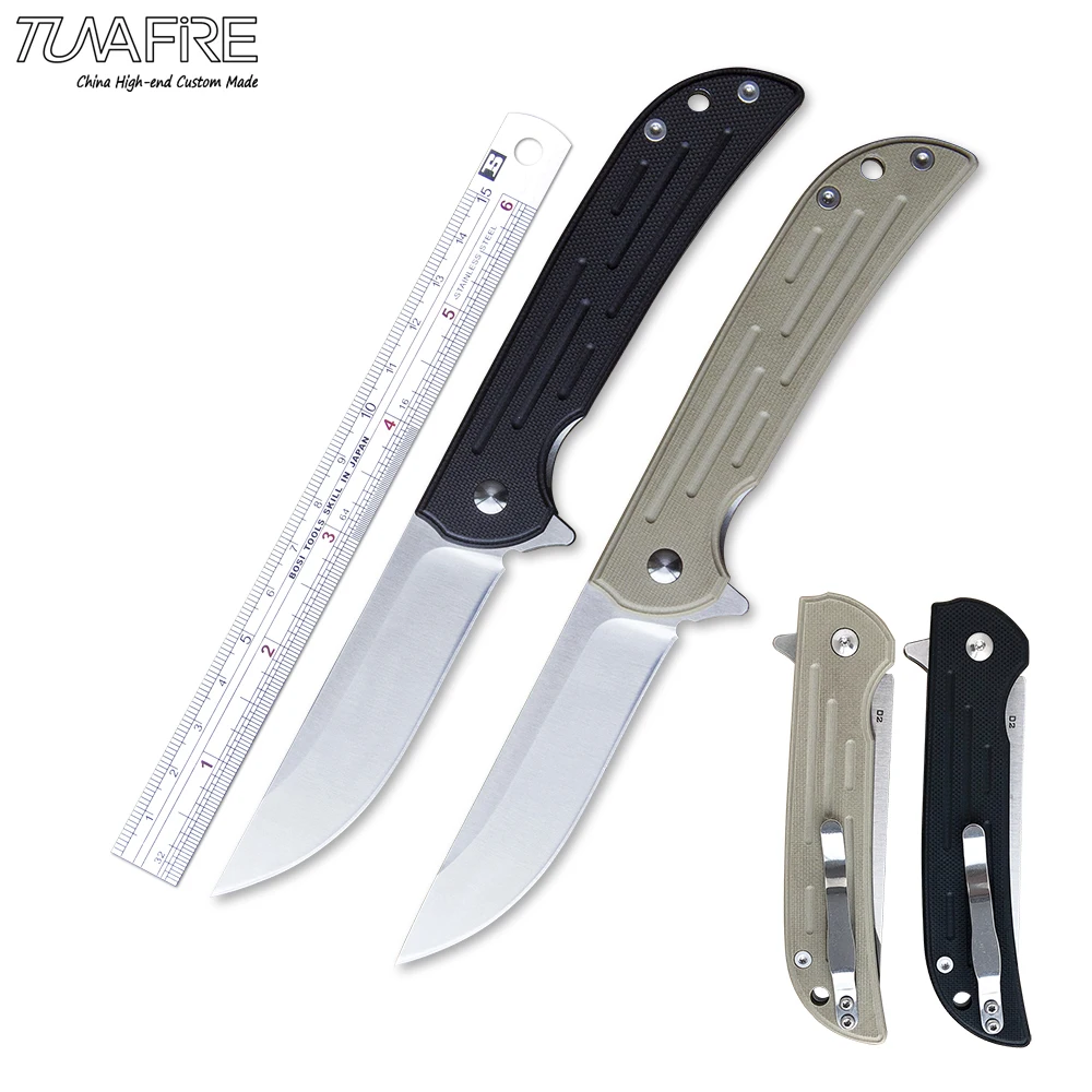 Tunafire Outdoor Pocket Knife Ball Bearing Camping Survival Knives D2 Steel G10 Handle Stainless Steel Tactical EDC Tools
Tunafire Outdoor Pocket Knife Ball Bearing Camping Survival Knives D2 Steel G10 Handle Stainless Steel Tactical EDC Tools