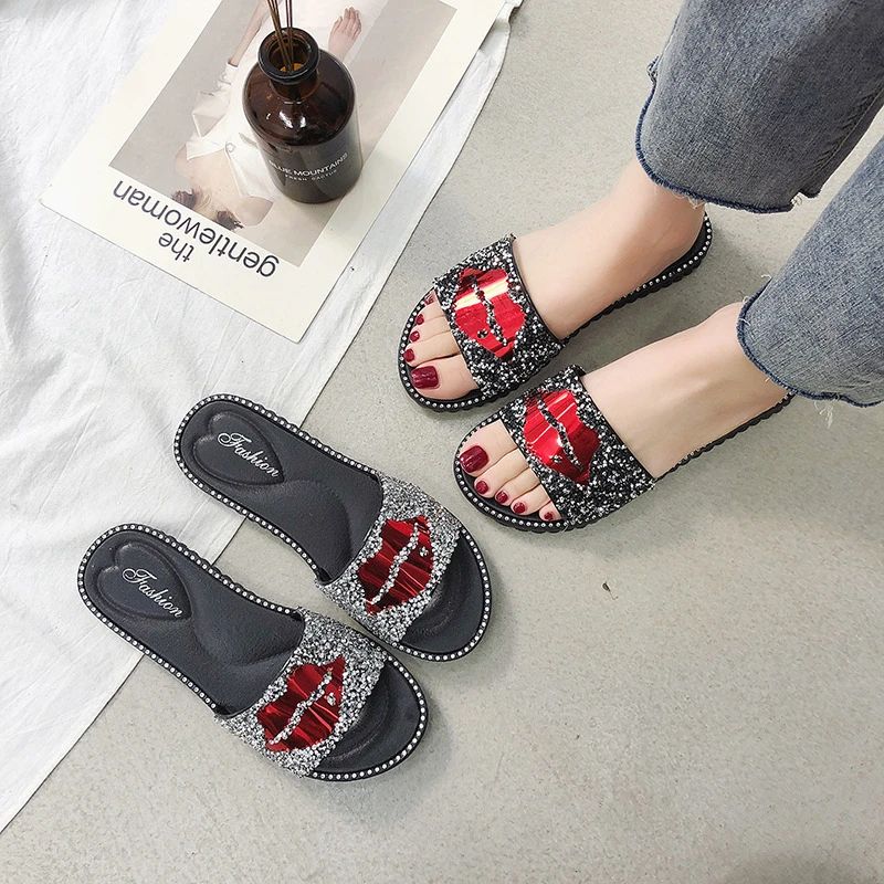 Summer Women Bling Crystal Slippers Slip On Open Toe Flat Sandals Outdoor Beach Slides Sexy Ladies Shoes Chaussures Femme 2020
Summer Women Bling Crystal Slippers Slip On Open Toe Flat Sandals Outdoor Beach Slides Sexy Ladies Shoes Chaussures Femme 2020