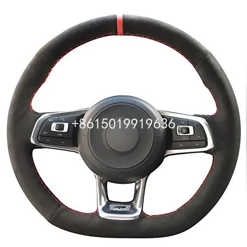 Black Leather Suede Steering Wheel Covers for 2015-2019 VOLKSWAGEN Jetta GLI 2015-2019 Golf R 2015-2019 Golf 7 MK7 Golf GTI
Black Leather Suede Steering Wheel Covers for 2015-2019 VOLKSWAGEN Jetta GLI 2015-2019 Golf R 2015-2019 Golf 7 MK7 Golf GTI