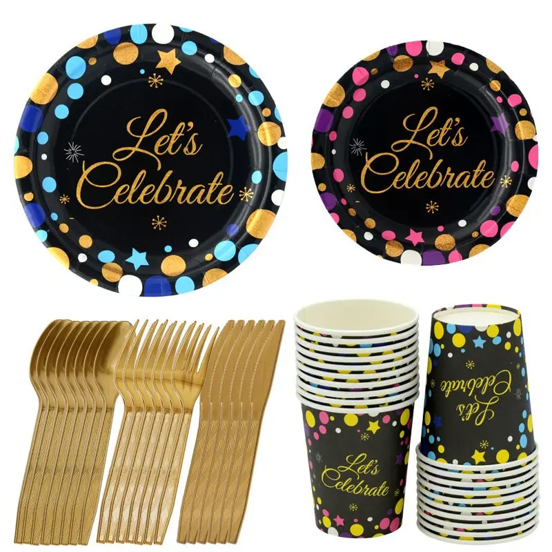 Bronze Polka Dot Party Birthday Party Disposable Paper Cup Knife Spoon Fork Cake Dish Set Meal 
Bronze Polka Dot Party Birthday Party Disposable Paper Cup Knife Spoon Fork Cake Dish Set Meal