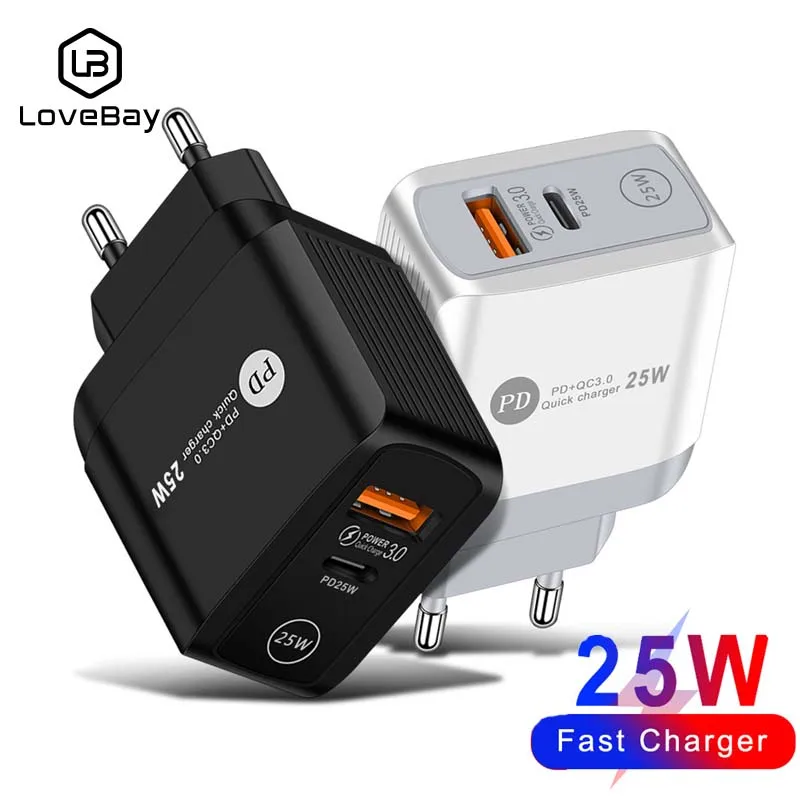 Зарядное устройство для телефона LOVEBAY PD 25 Вт, быстрая зарядка 3,0, зарядное устройство с двумя USB-портами для iPhone13 Pro, Samsung, Xiaomi, быстрая зарядка ...
Зарядное устройство для телефона LOVEBAY PD 25 Вт, быстрая зарядка 3,0, зарядное устройство с двумя USB-портами для iPhone13 Pro, Samsung, Xiaomi, быстрая зарядка ...