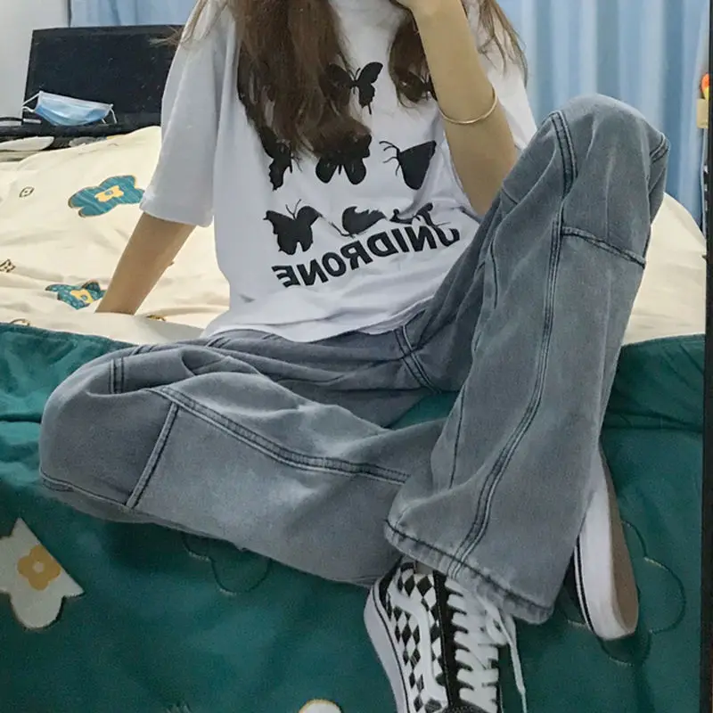 Hong Kong Style ins Harajuku Vintage fake Pocket Jeans Korean BF style loose straight leg pants
Hong Kong Style ins Harajuku Vintage fake Pocket Jeans Korean BF style loose straight leg pants