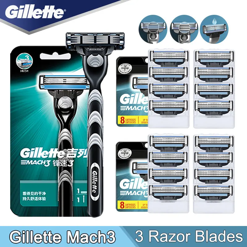 Shaving Blades Cassettes Gillette Mach 3 Shaver for Men Safety Face Shaver Machine for Shaving Straight Razor Replacement Head
Shaving Blades Cassettes Gillette Mach 3 Shaver for Men Safety Face Shaver Machine for Shaving Straight Razor Replacement Head