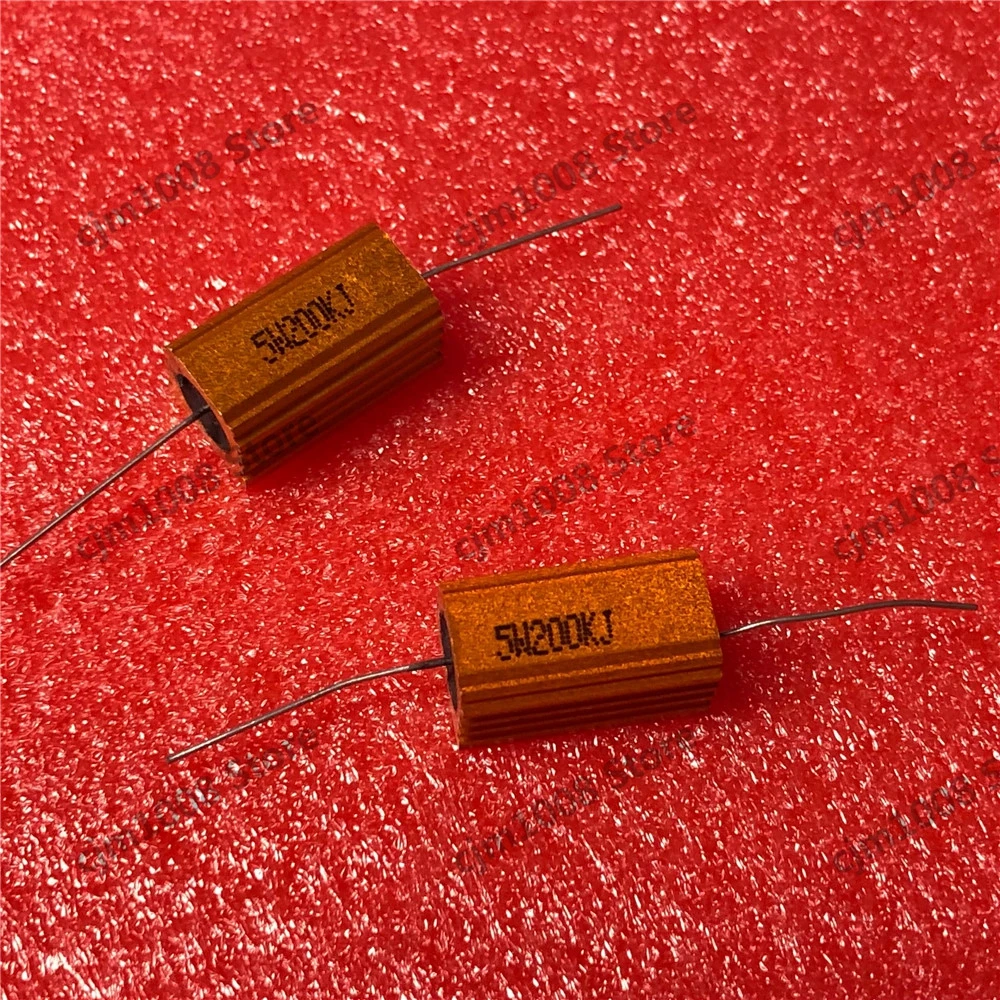 RX24-5W 200K мощный металлический корпус золотой алюминиевый проволочный резистор