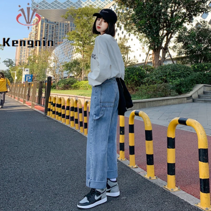 Loose Denim Women Trousers 2021 Spring Autumn Cowboy Wide Leg Pants Pockets Blue Straight Capris Casual Female Pants KN149
Loose Denim Women Trousers 2021 Spring Autumn Cowboy Wide Leg Pants Pockets Blue Straight Capris Casual Female Pants KN149