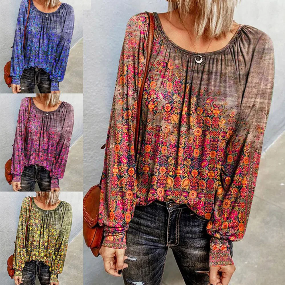 Lantern Long Sleeve T-Shirt Womens Cothing Loose Casual Print Floral Top Tee Shirt 2021 Autumn Streetwear Fashion Pullover Tunic 
Lantern Long Sleeve T-Shirt Womens Cothing Loose Casual Print Floral Top Tee Shirt 2021 Autumn Streetwear Fashion Pullover Tunic