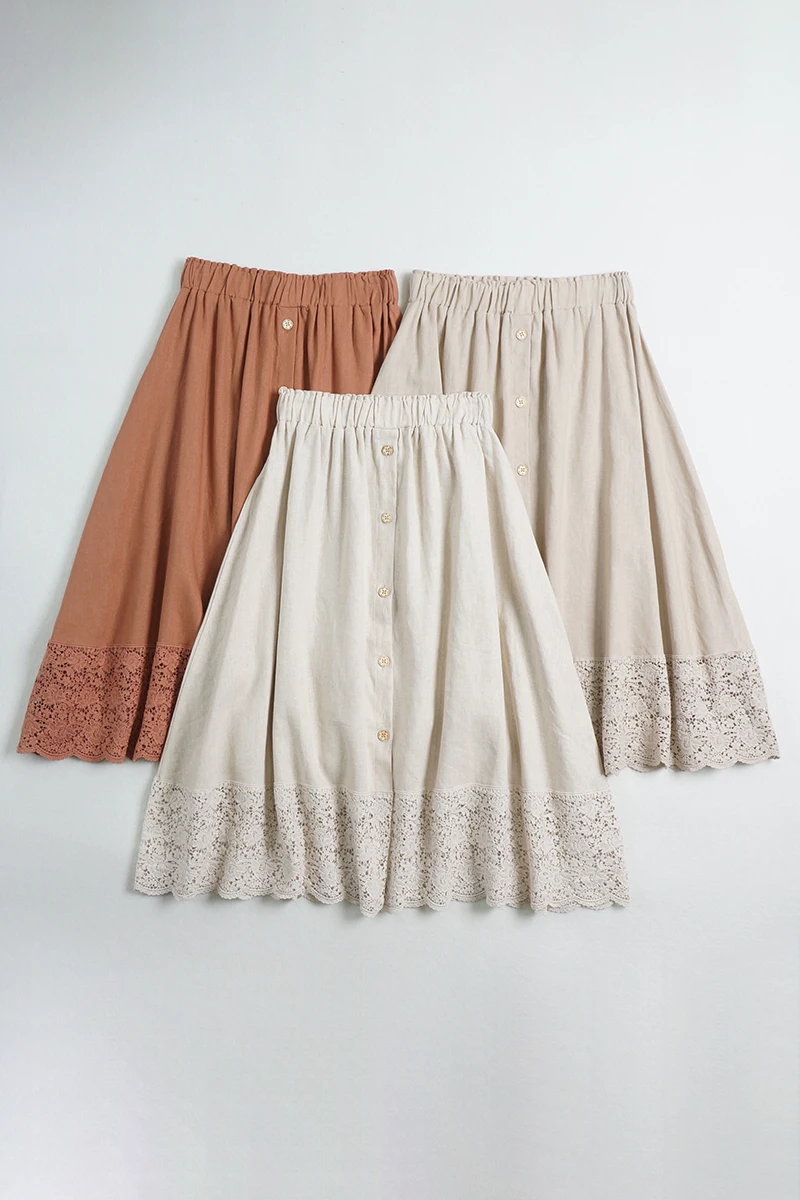 Japanese Cotton Linen Solid Color Embroidered Big Hem Skirt Summer New Style Small Fresh Mid-Length Elastic Waist Skirt Women
Japanese Cotton Linen Solid Color Embroidered Big Hem Skirt Summer New Style Small Fresh Mid-Length Elastic Waist Skirt Women