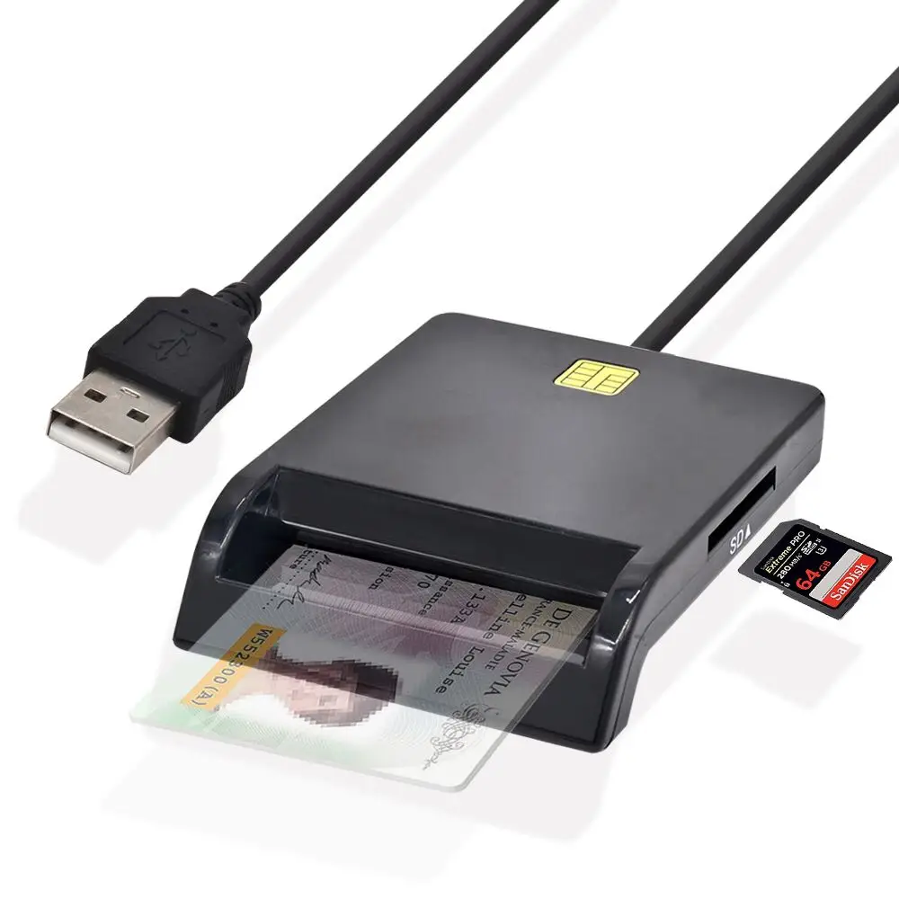 Утхай X02 USB SIM считыватель смарт карт для банковских IC/ID EMV SD MMC Картридеры CCID ISO 7816