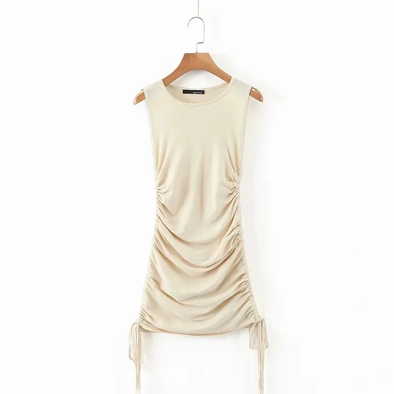 2021 Summer Temperament Slim-fit Hip Skirt Round Neck Waist Slimming Sleeveless Drawstring Pleated Knitted Dress Dresses Women
2021 Summer Temperament Slim-fit Hip Skirt Round Neck Waist Slimming Sleeveless Drawstring Pleated Knitted Dress Dresses Women