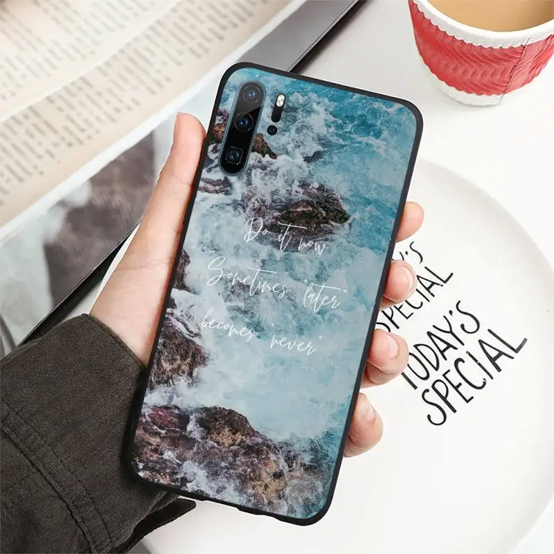 

Travel mountain sea beach quotes Phone Case For Huawei P40 P20 P30 Mate 40 20 10 Lite Pro Nova 5t P Smart 2019