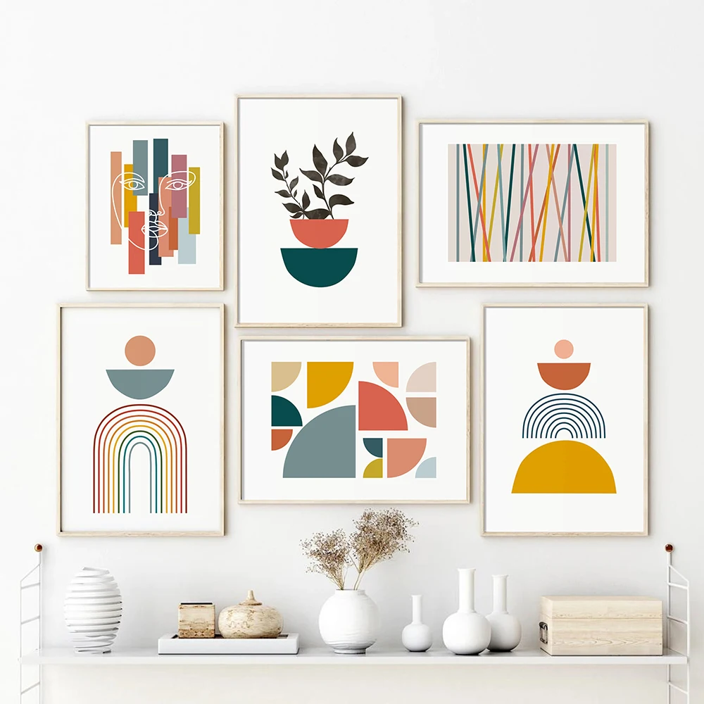 Boho Abstract Blue Pink Mustard Geometric Rainbow Canvas Painting Wall Art Picture Posters Print Interior Living Room Home Decor
Boho Abstract Blue Pink Mustard Geometric Rainbow Canvas Painting Wall Art Picture Posters Print Interior Living Room Home Decor