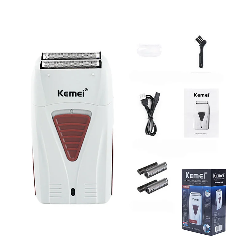 Kemei 3382 Barber Finish Electric Shaver for Men USB Cordless Rechargeable Beard Razor Reciprocating Foil Mesh Shaving Machine
Kemei 3382 Barber Finish Electric Shaver for Men USB Cordless Rechargeable Beard Razor Reciprocating Foil Mesh Shaving Machine