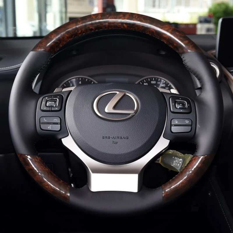 

For Lexus IS ES LS NX RX300 DIY custom suede imitation peach wood car interior steering wheel cover car accessories