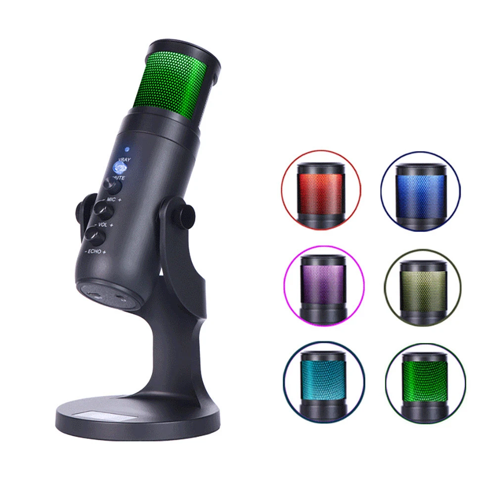 RGB Condenser Microphone 360 Adjustment For iPhone Android Laptop Computers USB Mic With Earphone Jack For Game Streaming Video
RGB Condenser Microphone 360 Adjustment For iPhone Android Laptop Computers USB Mic With Earphone Jack For Game Streaming Video