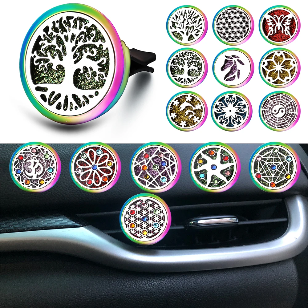New Colorful Stainless Steel Car Air Freshener Clip Tree of Life Essential Oil Diffuser 30mm Portable Car Perfume Locket Jewelry
New Colorful Stainless Steel Car Air Freshener Clip Tree of Life Essential Oil Diffuser 30mm Portable Car Perfume Locket Jewelry
