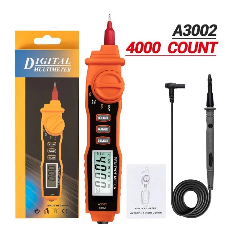 A3002 A3003 Digital Pen Multimeter 4000 Counts Pen Type With Non Contact ACV/DCV Electric Handheld Tester Pen Multimete
A3002 A3003 Digital Pen Multimeter 4000 Counts Pen Type With Non Contact ACV/DCV Electric Handheld Tester Pen Multimete