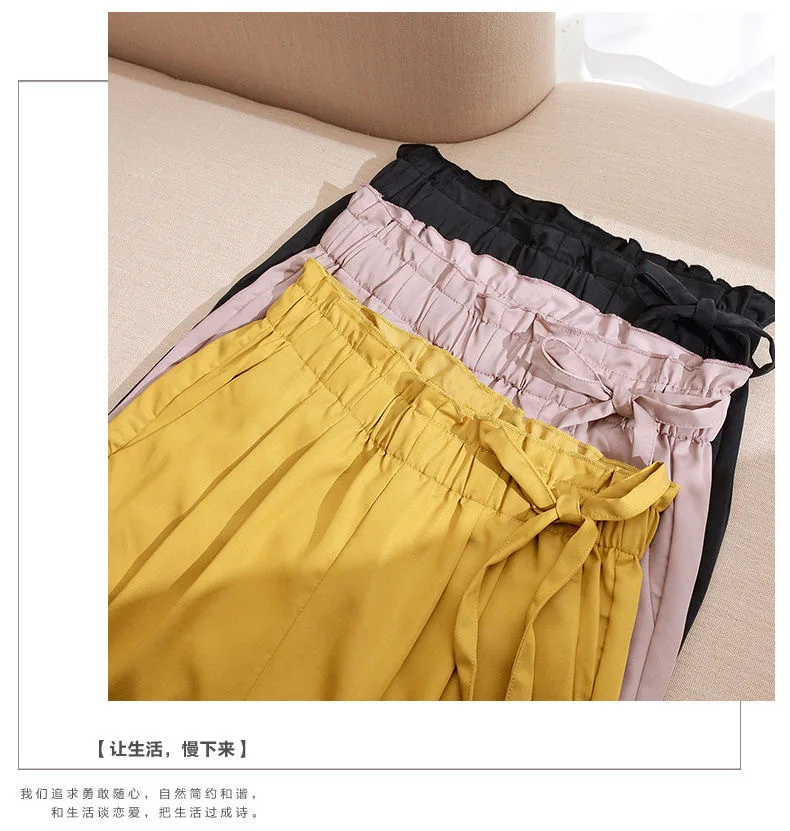 Lace Up Ruffle High Waist Harem Pants Women Summer Autumn Work Korean Ankle Length Pants Casual Pocket Solid Color Pants Female
Lace Up Ruffle High Waist Harem Pants Women Summer Autumn Work Korean Ankle Length Pants Casual Pocket Solid Color Pants Female