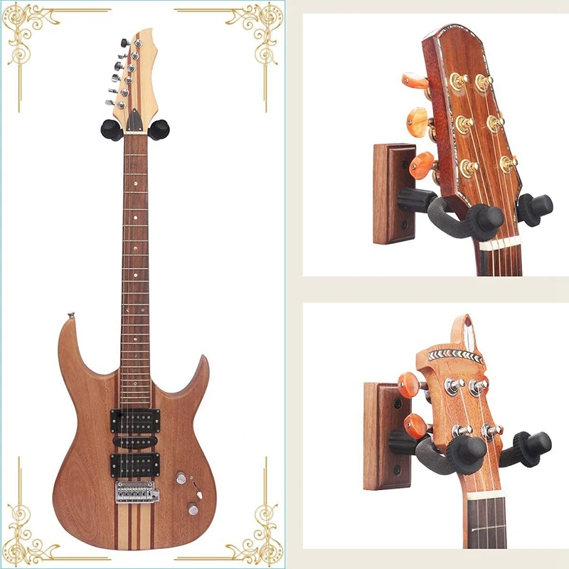 2 Pack Guitar Hangers Wall Mounts Holder Stand for Acoustic Electric Guitar Bass Ukulele Walnut Wood
2 Pack Guitar Hangers Wall Mounts Holder Stand for Acoustic Electric Guitar Bass Ukulele Walnut Wood