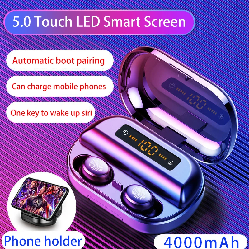 4000mAh LED Bluetooth Wireless Earphones Earbuds TWS Touch Control Sport Headset Noise Cancel Earphone Headphones for smartphone
4000mAh LED Bluetooth Wireless Earphones Earbuds TWS Touch Control Sport Headset Noise Cancel Earphone Headphones for smartphone