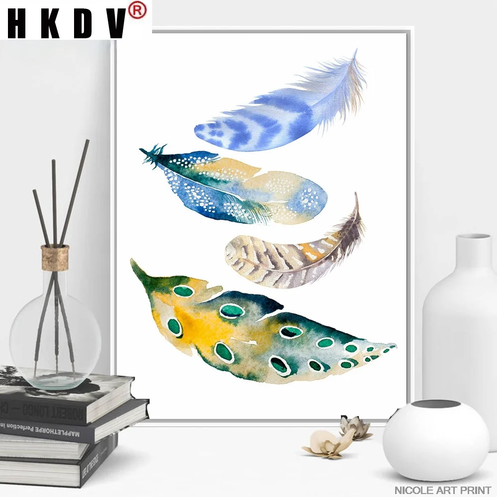 HKDV Nordic Watercolor Feather Bohemia Canvas Painting Wall Art Print Poster Picture Modern Living Room Home Decoration
HKDV Nordic Watercolor Feather Bohemia Canvas Painting Wall Art Print Poster Picture Modern Living Room Home Decoration