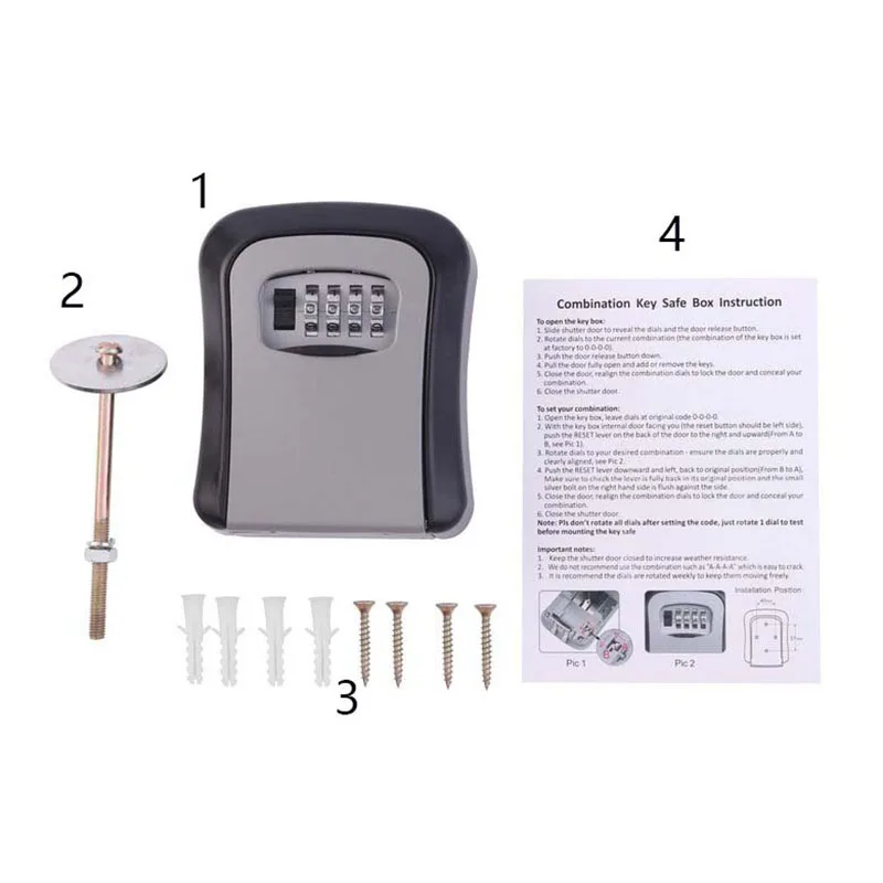 Key Storage Secret Box Organizer 4 Digit Combination Password Security Code Lock No Key Home Key Safe Box caja fuerte
Key Storage Secret Box Organizer 4 Digit Combination Password Security Code Lock No Key Home Key Safe Box caja fuerte