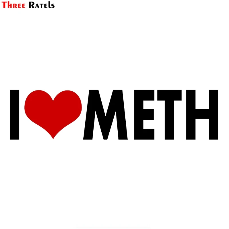 Виниловая наклейка Three Ratels FTZ-175 #30x7 2 см Meth I Love в виде сердца декоративная на бампер