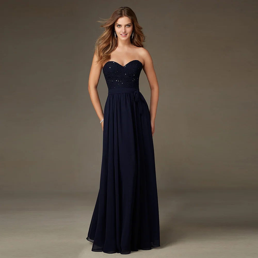 Simple Elegant Sweetheart Backless Lace Sequined Sashes Chiffon Long A-Line vestido de dama de honra Bridesmaid Dresses 2016
Simple Elegant Sweetheart Backless Lace Sequined Sashes Chiffon Long A-Line vestido de dama de honra Bridesmaid Dresses 2016