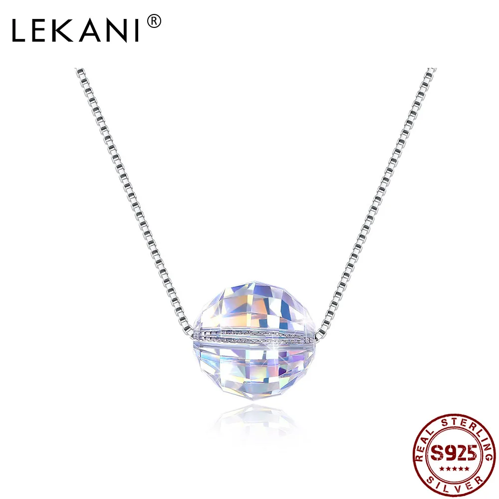 LEKANI 925 Sterling Silver Necklace For Women Simple Ball Pendant Chain Necklaces Colorful Austria Crystal Jewelry New Arrival
LEKANI 925 Sterling Silver Necklace For Women Simple Ball Pendant Chain Necklaces Colorful Austria Crystal Jewelry New Arrival