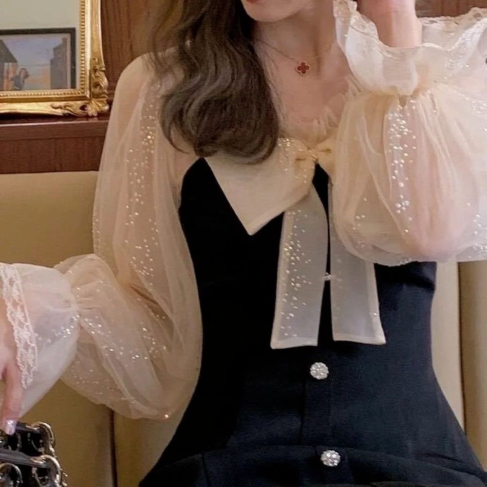 Elegant Mini Party Dress Women Casual Bow Lace Long Sleeve Black Vintage Dress Bow Sexy One Piece Dress Korean 2021 Spring Chic
Elegant Mini Party Dress Women Casual Bow Lace Long Sleeve Black Vintage Dress Bow Sexy One Piece Dress Korean 2021 Spring Chic