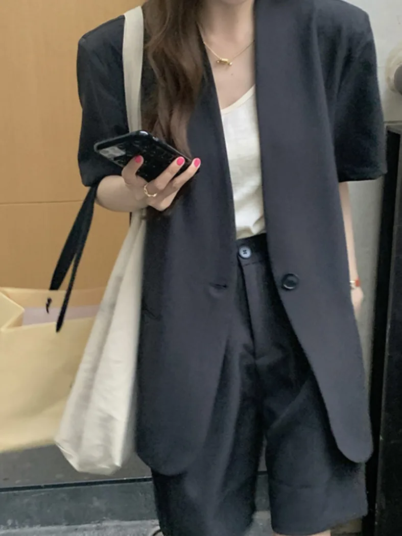 Women's Suit Jacket Retro 2021 Summer Loose Thin Section Hong Kong Style Casual Mid-length Black Suit Jacket
Women's Suit Jacket Retro 2021 Summer Loose Thin Section Hong Kong Style Casual Mid-length Black Suit Jacket