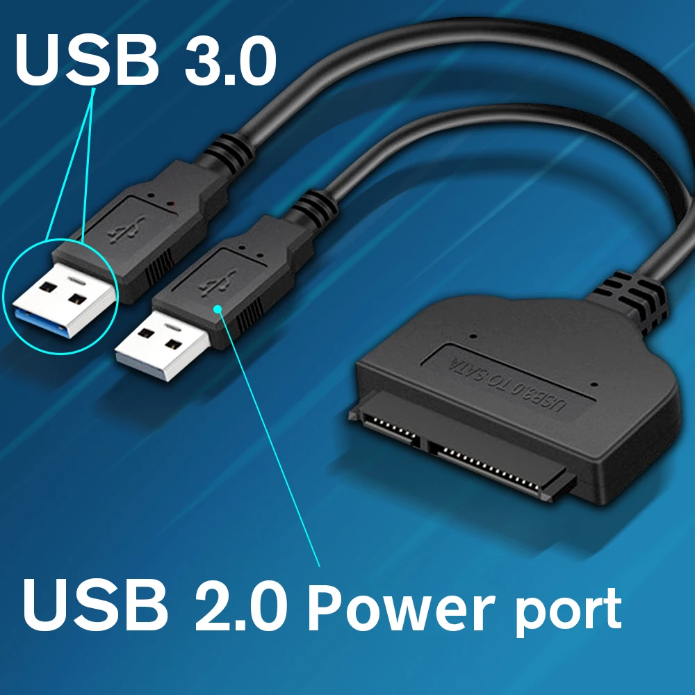 Фото Адаптер для жесткого диска Sata на USB 3 0/2 0 поддержка внешнего 2 5 дюйма 22 Pin III кабель