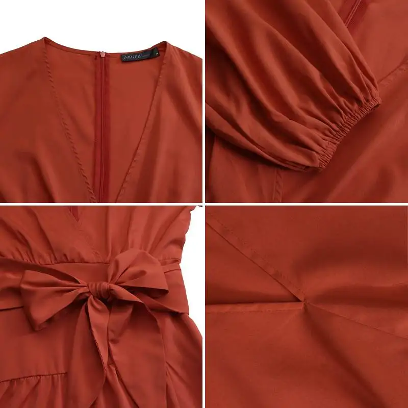 Plus Size Maxi Dress Fashion Women's Summer Sundress ZANZEA Casual V Neck Puff Sleeve Vestidos Female High Split Robe Belted
Plus Size Maxi Dress Fashion Women's Summer Sundress ZANZEA Casual V Neck Puff Sleeve Vestidos Female High Split Robe Belted