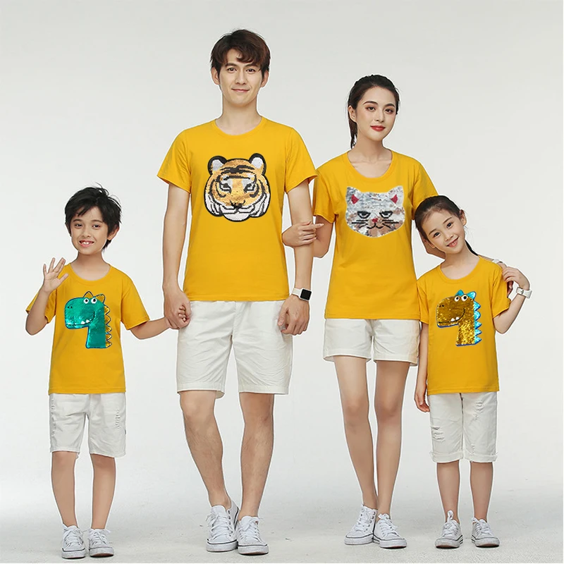 Family Matching Outfits T-Shirts with Reversible Color Change Sequin Father Mother and Kids Clothing Cotton Tops Tees Boys Girls
Family Matching Outfits T-Shirts with Reversible Color Change Sequin Father Mother and Kids Clothing Cotton Tops Tees Boys Girls