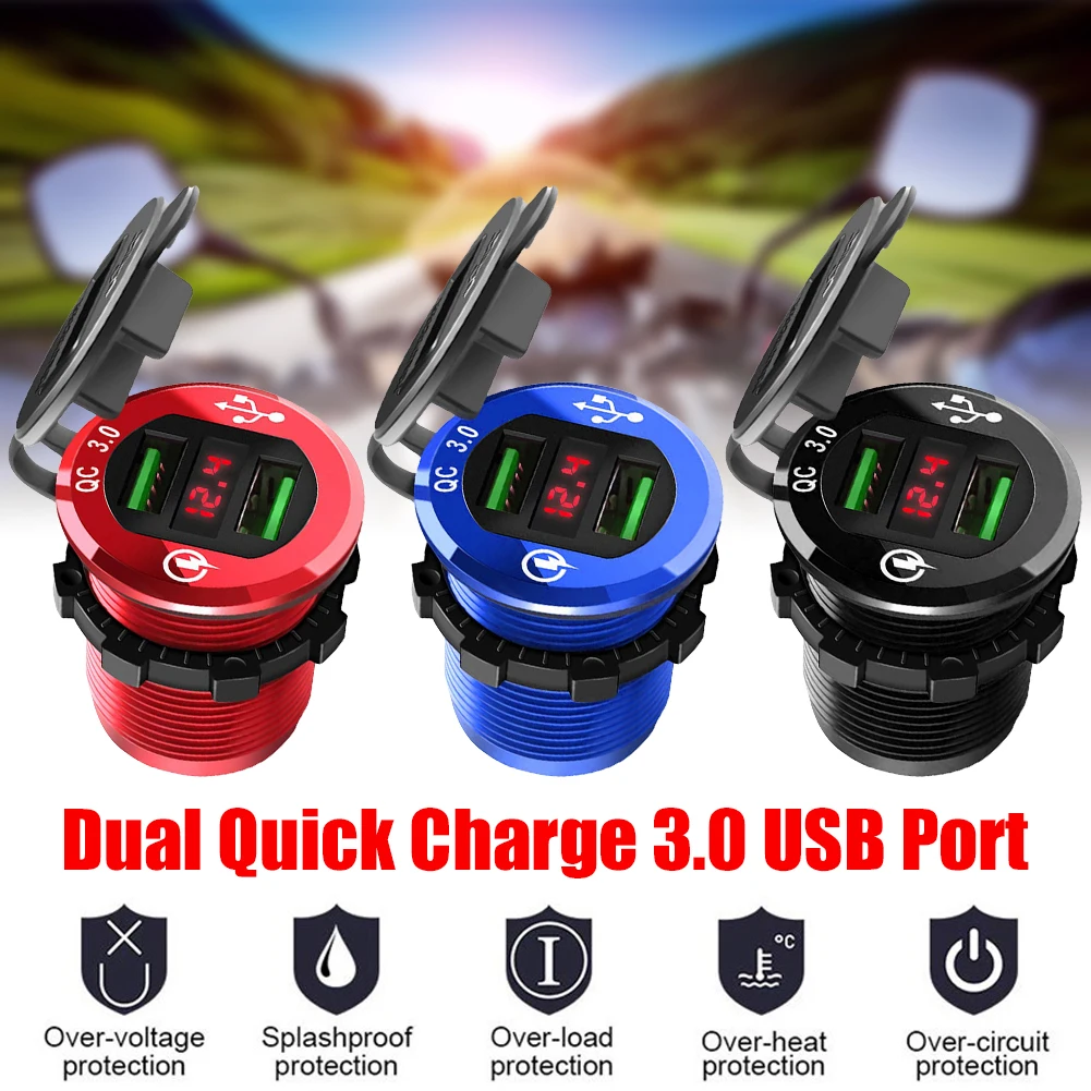 36W QC 3.0 Dual USB Quick Charge Waterproof Universal Motorcycle Car Truck Boat Charger Socket Car Motorcycles Accessories
36W QC 3.0 Dual USB Quick Charge Waterproof Universal Motorcycle Car Truck Boat Charger Socket Car Motorcycles Accessories